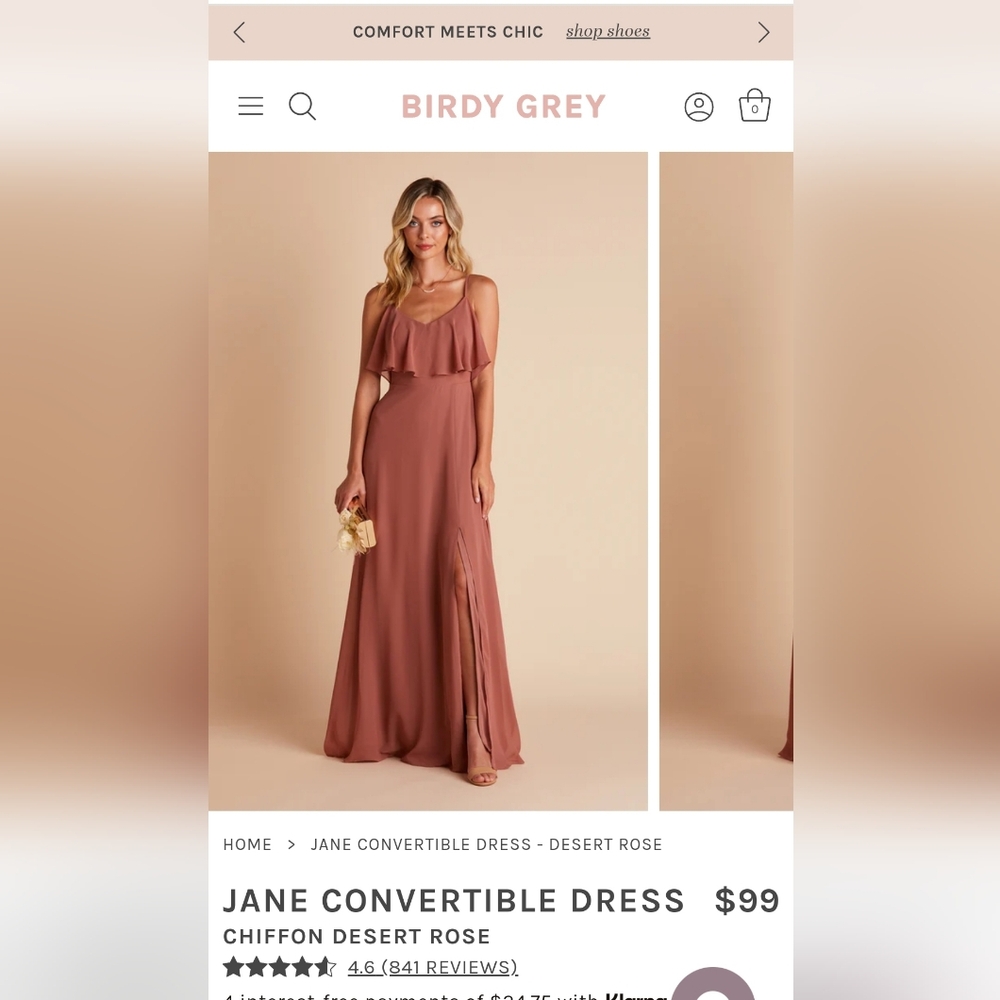 Bird Grey Desert rose bridesmaid dress